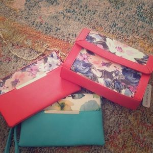 Floral Crossbody bag + 2 clutches